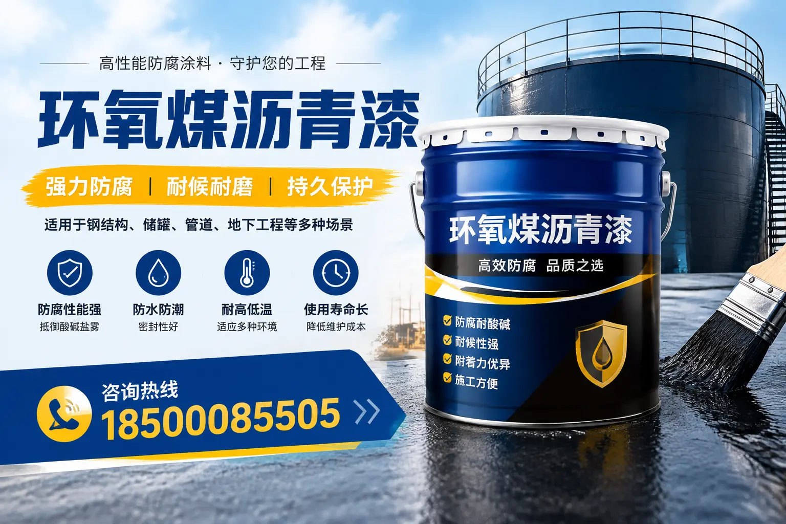 环氧煤沥青漆在工业中的应用，白山企业的选择